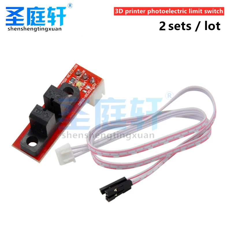 2sets / lot Optical Endstop Light Control Switch for Ramps 1.4, 3D Printer Parts with 3 Pin Cable, Red Part Accessories