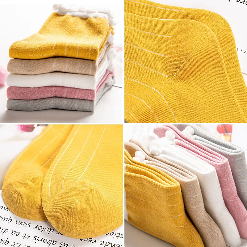 

Fashion Bubble Lace Ruffles Socks Women Soft Cotton Socks Solid Color Striped Sweet Princess Girls Long Socks
