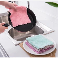 new super absorbent microfiber kitchen dish cloth high efficiency tableware household cleaning towel kitchen tool random color