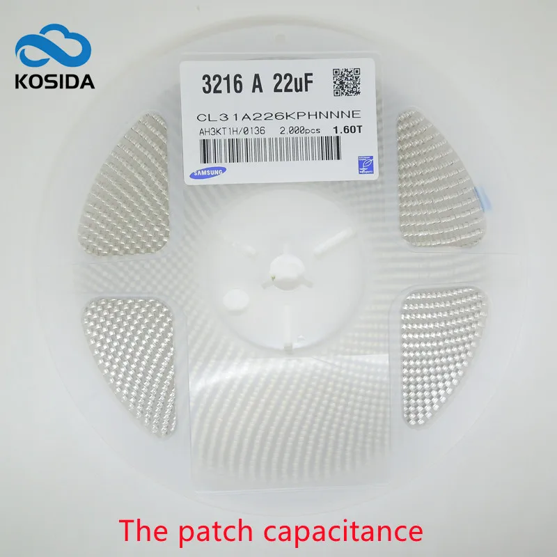 

Керамический конденсатор 2000 шт./лот 1206 3216 K 22 мкФ 10V 16V 25V 226 X5R SMD, новинка и оригинал