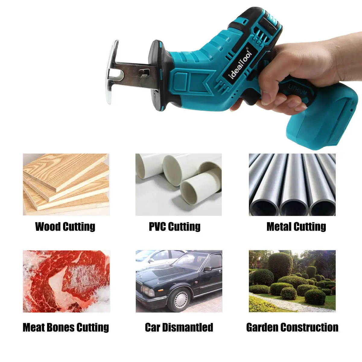 

18V 4000rpm/min Cordless Electric Reciprocating Saw Variable Speed Metal Wood Cutting Tool Electric Saw For Makita 18V Battery