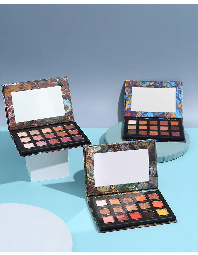Палитра пигментированных теней для век 12 цветов блестящие матовые радужные
