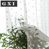 gxi tulle curtains white polka dot sheer for living room kitchen voile blinds window treatments draperies wedding decor