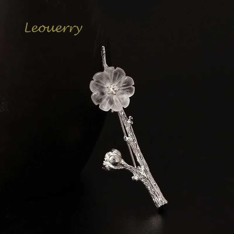 Leouerry Женская Винтажная брошь в виде сливы из стерлингового серебра 925 пробы с