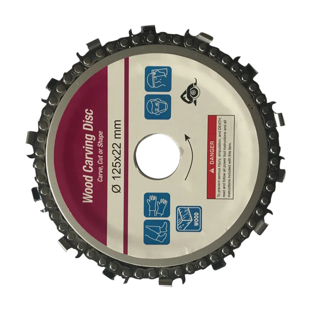2w#Wood Carving Disk 5 In Grinder Disc Chain Woodworking Saw Blade Cutting Wood Slotted For Angle Grinde#25 |