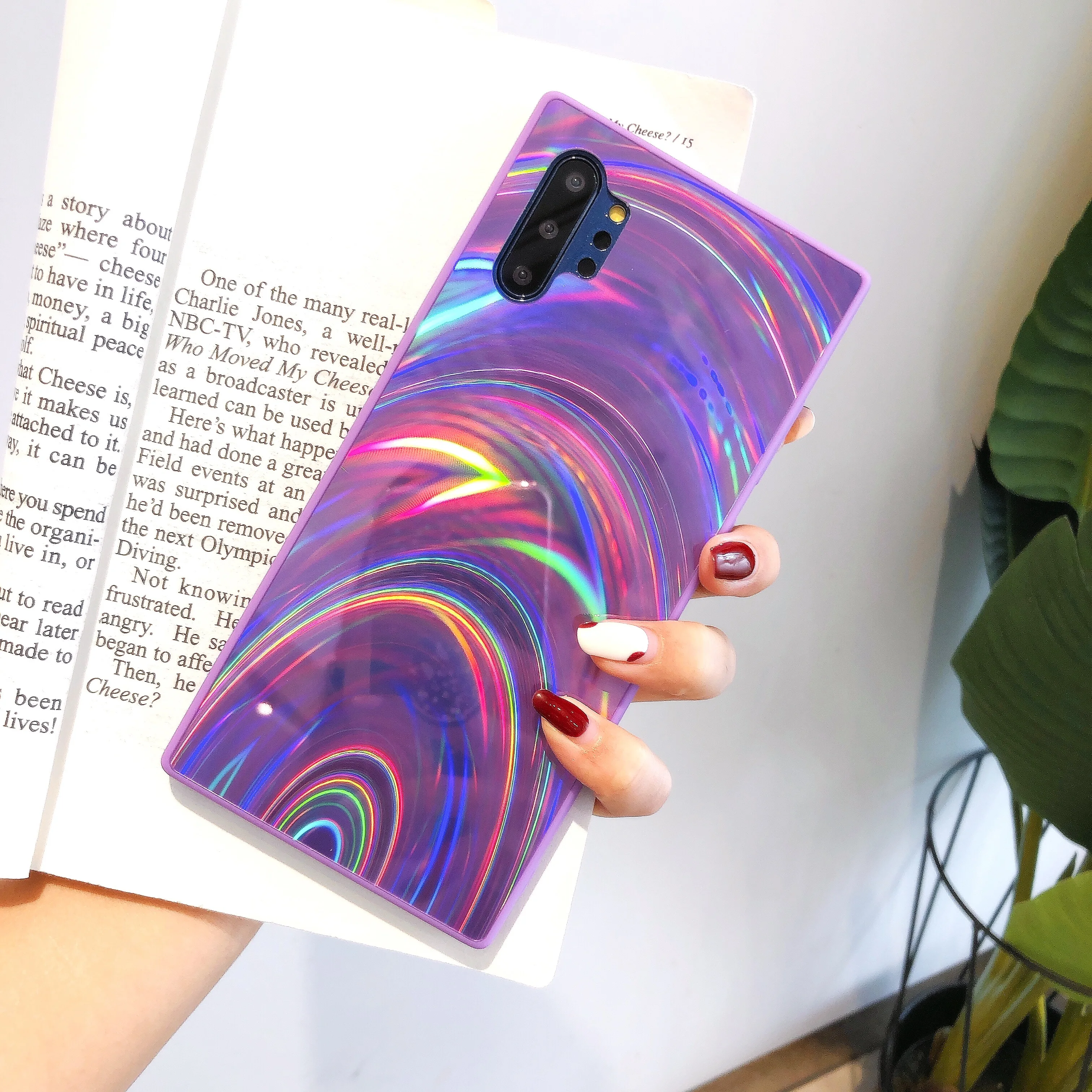 Цветной Радужный лазерный зеркальный чехол LOVECOM для телефона Samsung S22 Ultra S20 S21 FE S10
