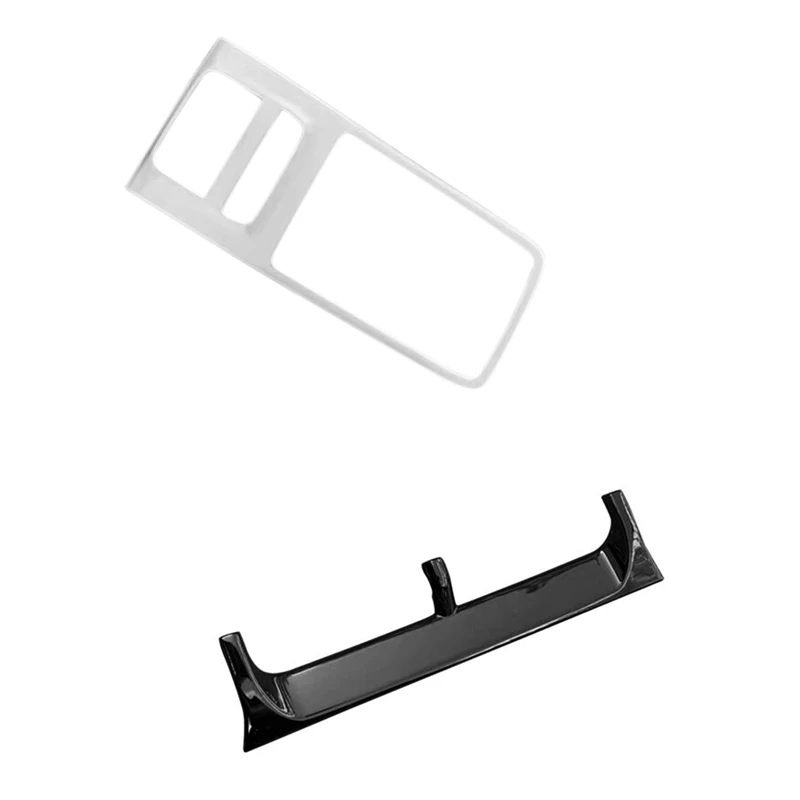 

2 Pcs Car Accessories: 1 Pcs Car Air Condition Frame Cover Trim & 1 Pcs ABS Center Console Gear Shift Panel Cover
