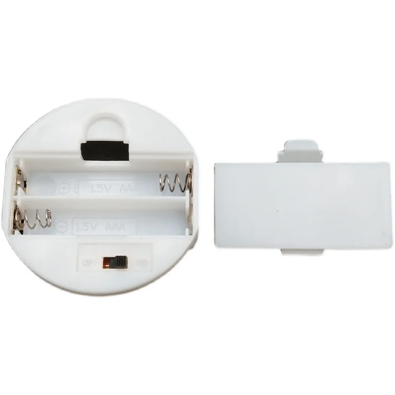 

Plastic 2 X 1.5V AAA Battery Holder Storage Box Case with Switch Cover 2 Slots 3V White Round Batteries Base Socket Organizer