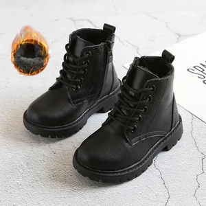 Детские зимние ботинки-мартинсы MudiPanda, теплые ботинки для мальчиков и девочек, школьная обувь с плюшевой подкладкой, ботильоны, нескользящая обувь, 2020