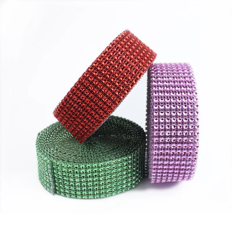 10 Yards 4mm Plastic Environmental Imitation Diamond Mesh Drill Roll Tape DIY Hollow Bling Rhinestone Wrap Ribbon Wedding Decor | Дом и сад