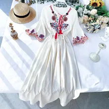 Женское платье MUMUZI лето 2021 платья с цветочной вышивкой в стиле