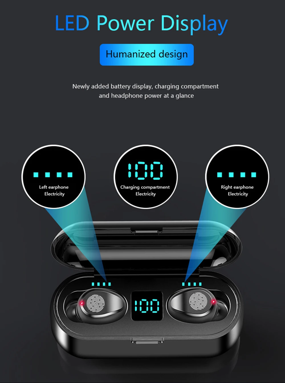 F9 TWS беспроводной Bluetooth V5.0 беспроводной наушник светодиодный дисплей микрофон 2000 мАч Внешний аккумулятор микрофон гарнитура для Xiaomi huawei