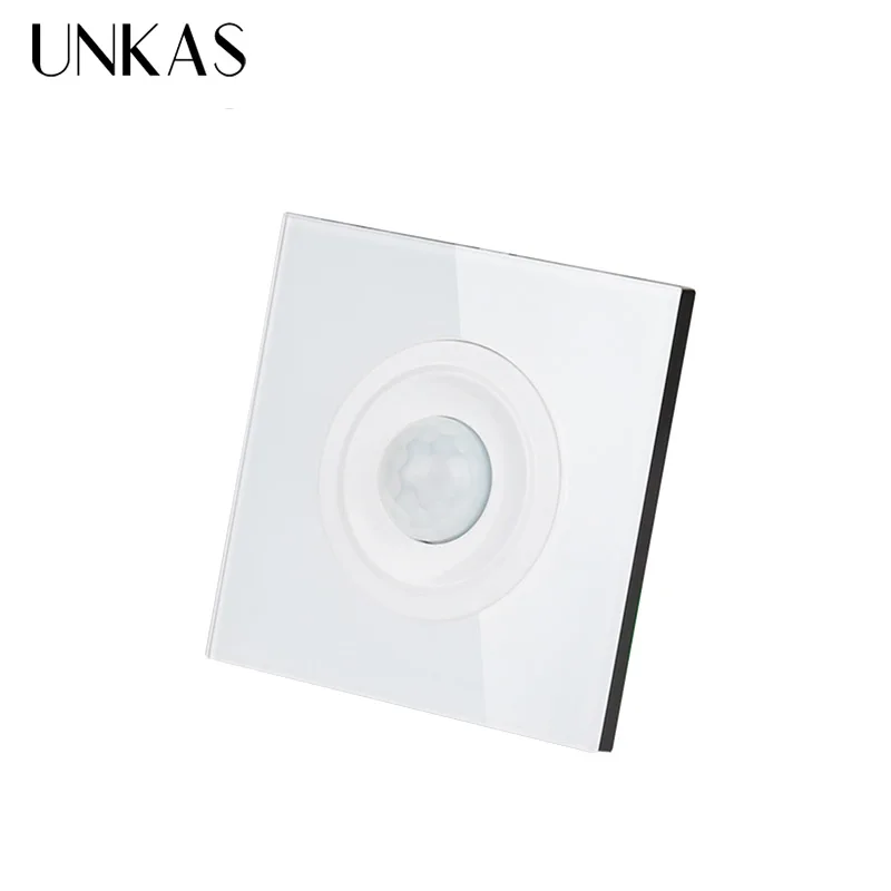 UNKAS Новое поступление кристальная панель из закаленного стекла датчик движения