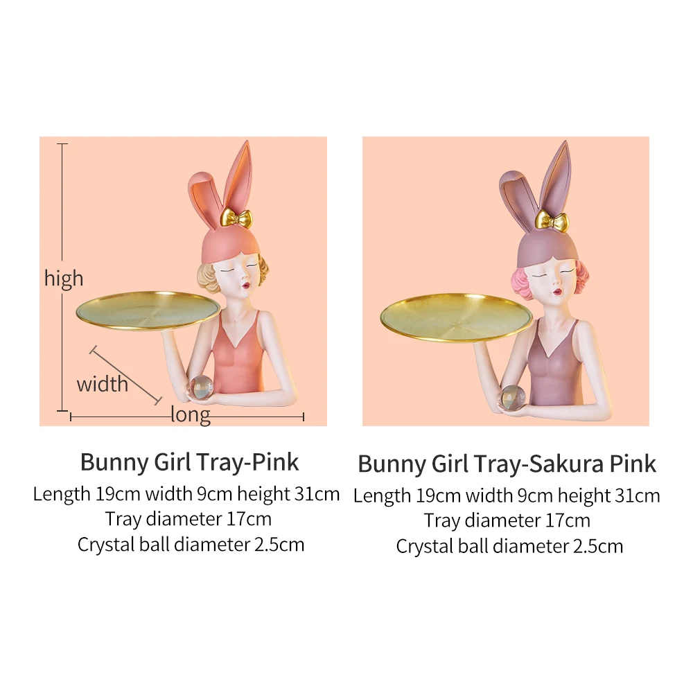 

Rabbit Girl Resin Sculpture Modern Home Decoration Living Room Decoration TV Cabinet Decoration Accessories Fruit Snacks Storage