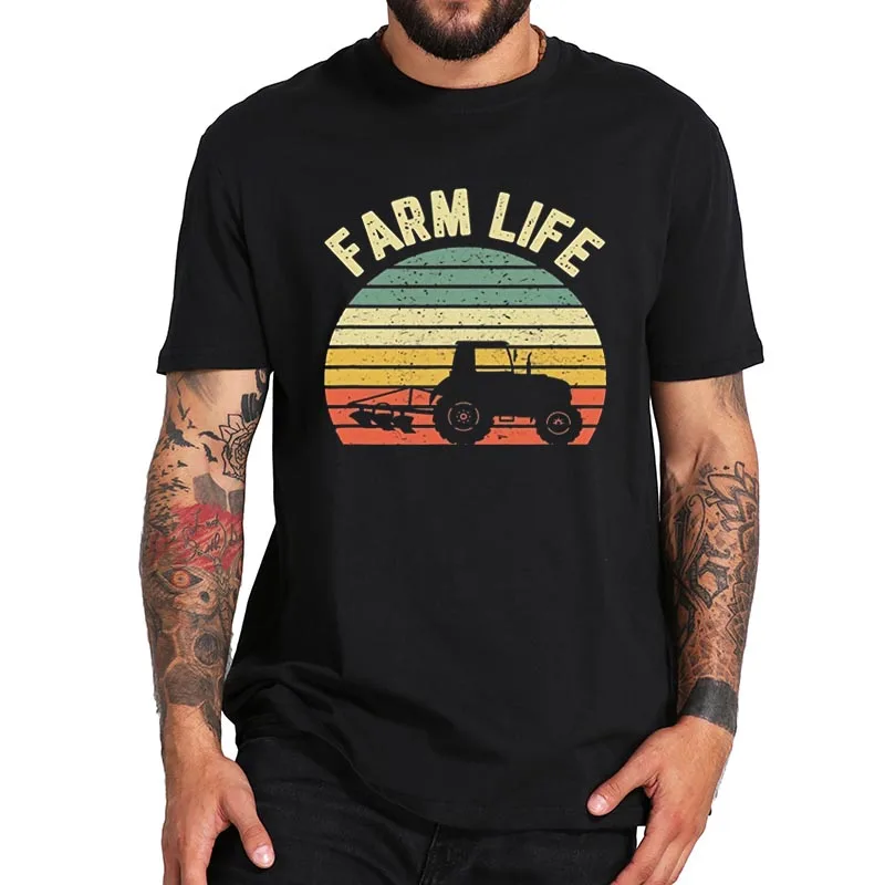 

Vintage Farmer Retro Farm Life T Shirt Simple Style High Quality 100% Cotton Soft Male Premium Camisetas