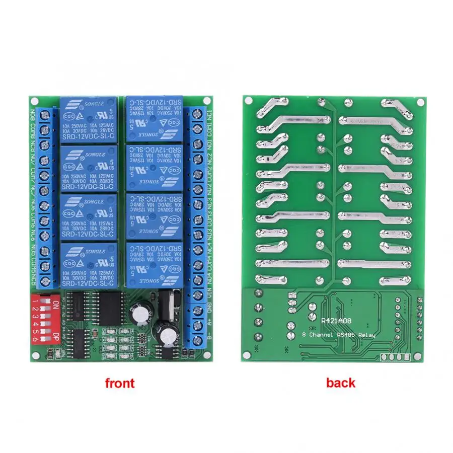 DC 12V 8 Channel RS485 релейная команда Программируемый Модуль управления, ассортимент