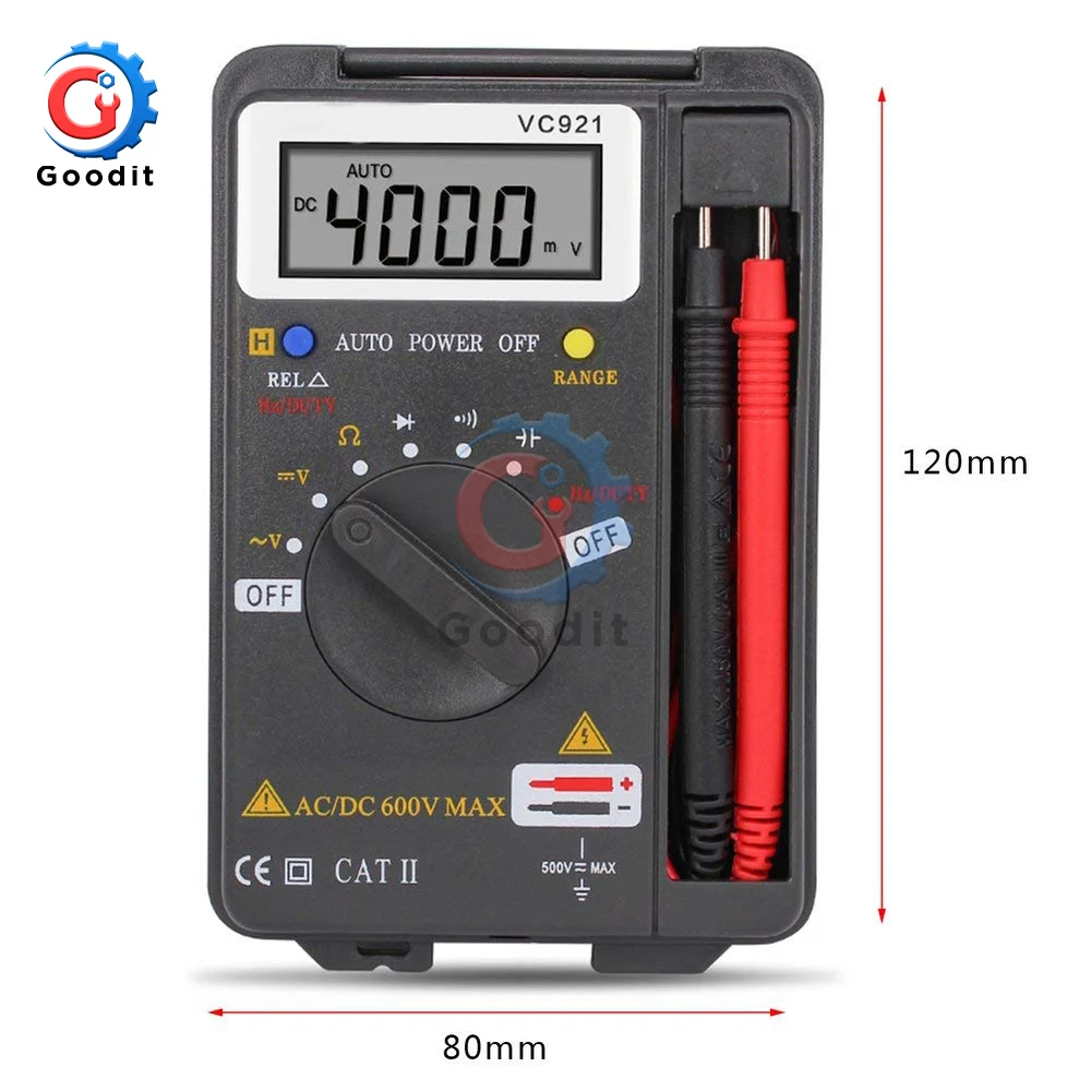 Цифровой мультиметр VC921 Mini LCD истинное среднеквадратичное значение