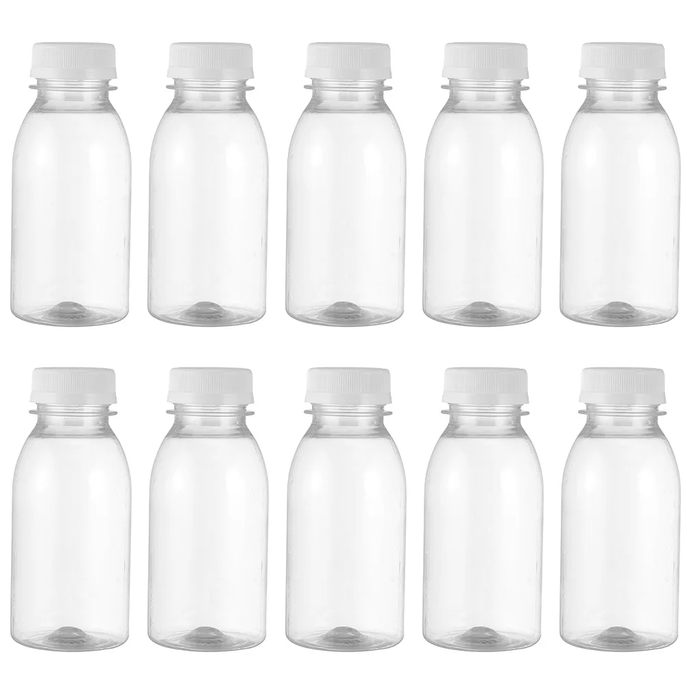 

10Pcs 350ML 200ML Transparent Plastic Milk Storage Bottles Beverage Drinking Bottles Clear Milk Water Juice Bottle For Outdoor