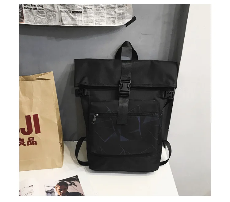 

Men's Backpack 2021 Spring and Summer Trendy and Cool Style Waterproof Canvas Fabric Large Capacity Street Double Back