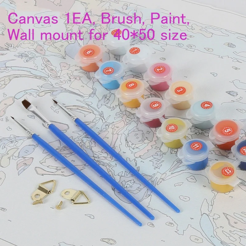 Масляная краска DIY Краска по номерам для взрослых детей начинающих рисование на