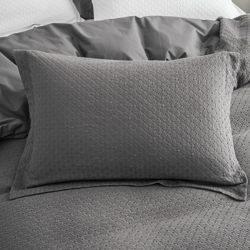 

PHF 100% Cotton Duvet Cover With 2 Pcs Pillowcases Waffle Weave Bedding Sets Texture Luxury Cozy Bed Linens Queen King