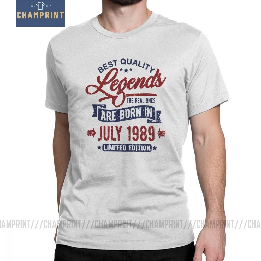 Мужская футболка Legends Born In July 1989 на день рождения Подарок годовщину с короткими