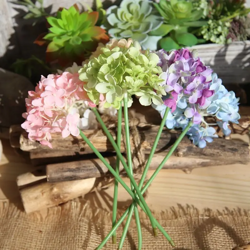 

Artificial Flowers Cheap Silk Hydrangea Bride Bouquet Wedding Home New Year Decoration Accessories for Vase Flower Arrangement