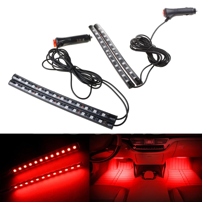 

New White 2X12 LED Car Interior Footwell Floor Decor Atmosphere Light Neon Strip