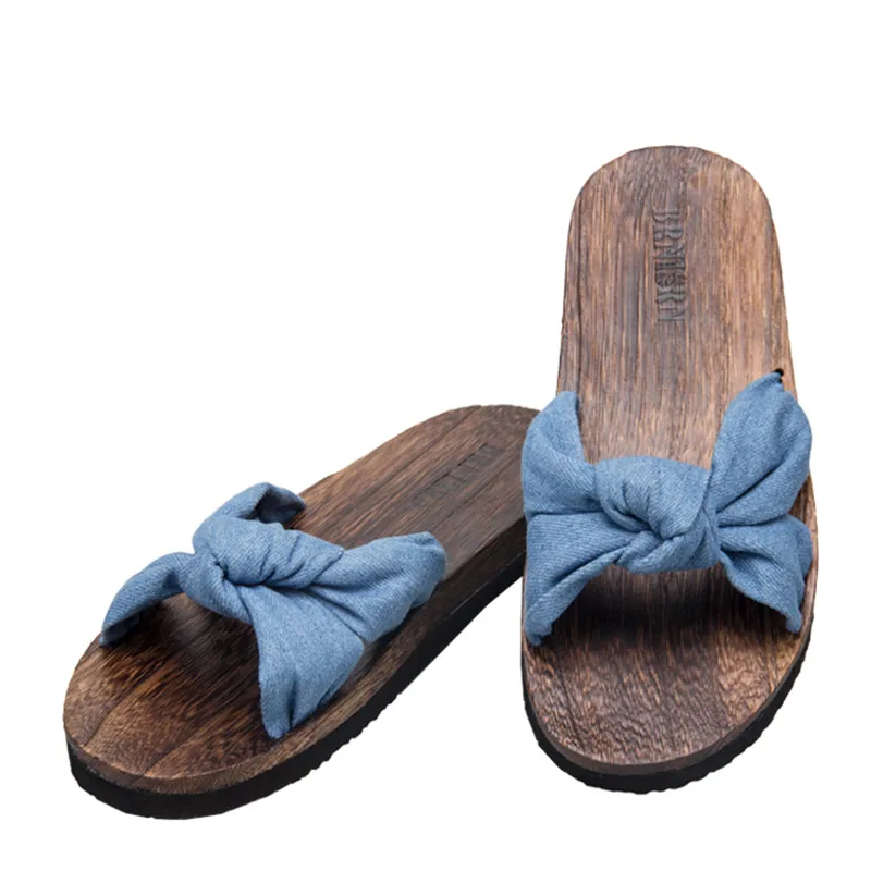 Тапки женские деревянные Нескользящие повседневные сланцы пляжные шлепанцы