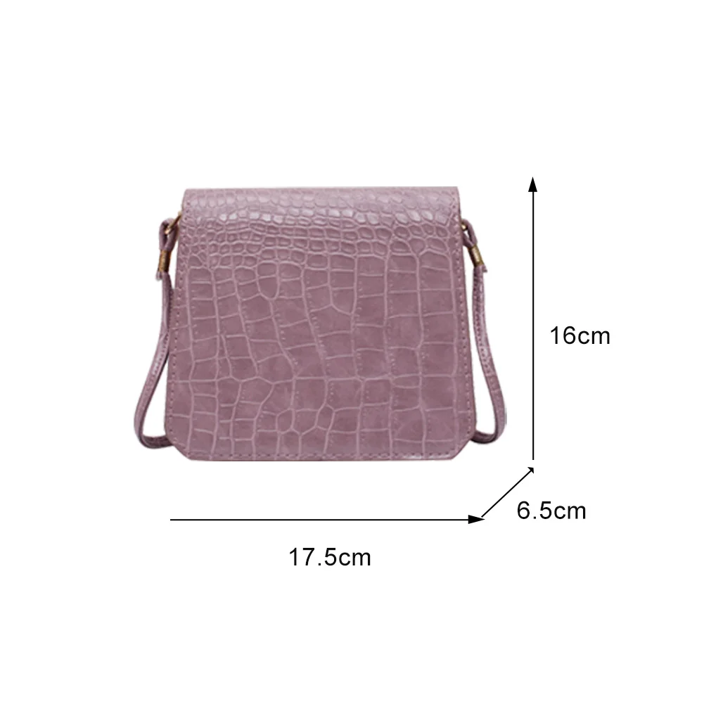 

Retro Stone Pattern Shoulder Bag Alligator Leather Fashion Small Women Messenger Handbag Purse