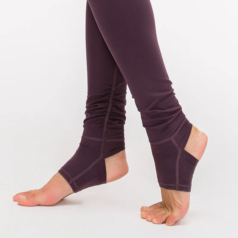 

IMLARIO Extra Long Stirrup Yoga Leggings High Waist Women Sports Athletic Pants Pleats Printing Gym Fitness Workout Tights