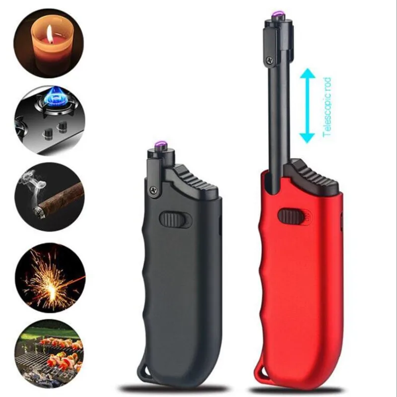 Креативная телескопическая дуговая Зажигалка для барбекю сигарета с зарядкой от