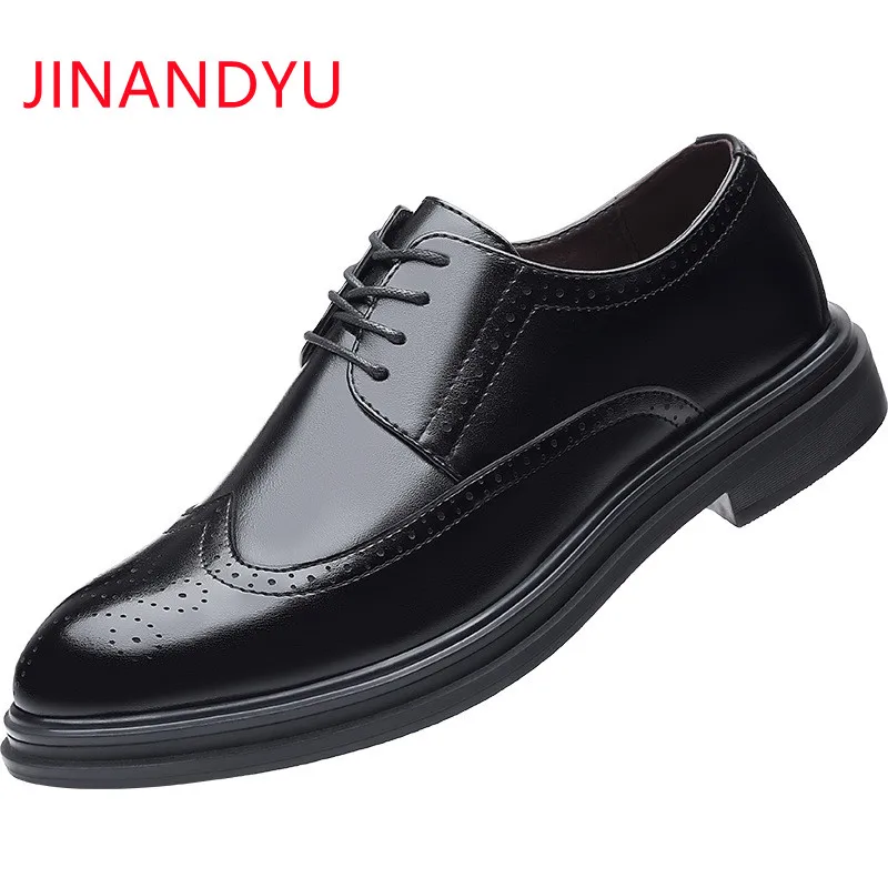 

Plus Size 47 Men Dress Shoes Leather Male Oxford Italian Classic Vintage Lace-up Men's Brogue Shoes Elegant Men Party Shoe