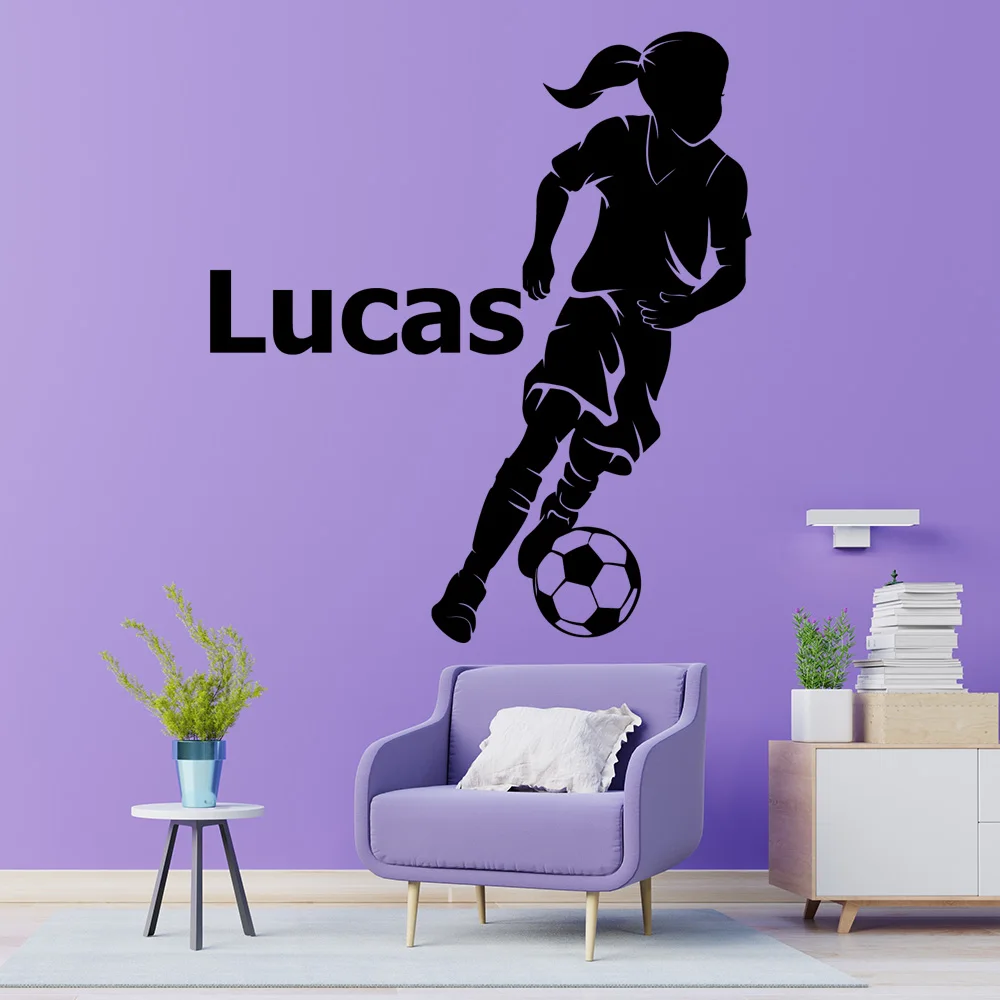 Personalized Custom Name Sports Wall Sticker Football Basketball Hockey Player Home Decor For Living Room Art Decal Wallsticker