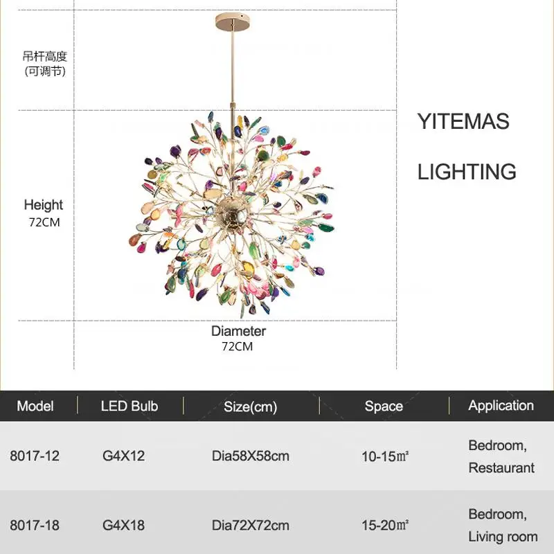Круглая/Золотая/Современная светодиодный ная люстра агат