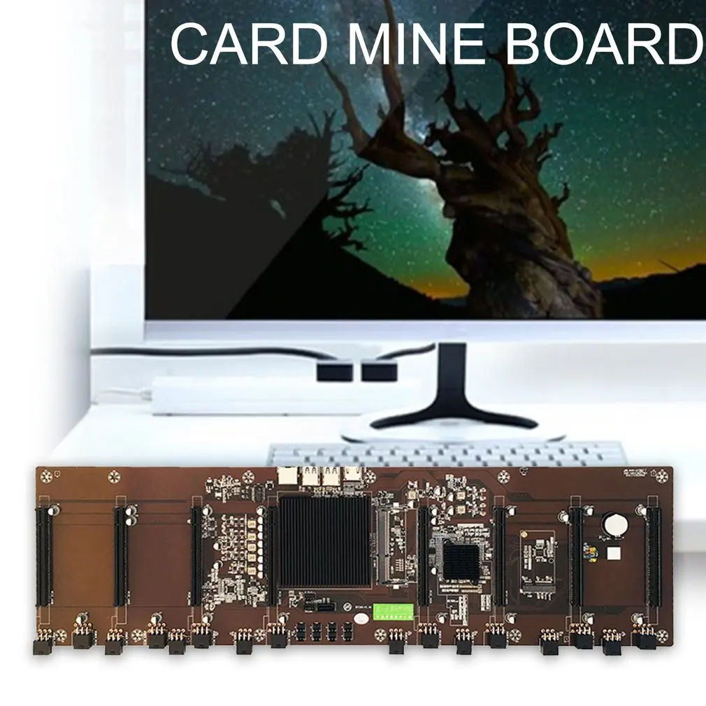 Bestellen HM65 Bergbau Rig Bergmann Motherboard CPU Set 8 Video Card Slot DDR3 Speicher Integrierte VGA Interface Low Power Verbrauch