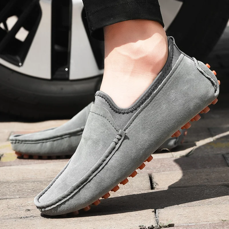 

Leather Men Shoes Luxury Brand Casual Slip on Loafers Men Moccasins outdoor Italian Black Male Driving Shoes big size 48