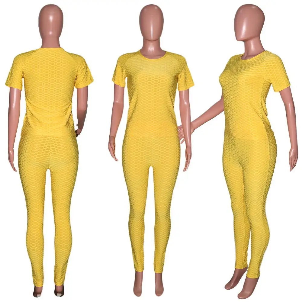 Женский однотонный клетчатый костюм для активного отдыха CM.YAYA футболка с