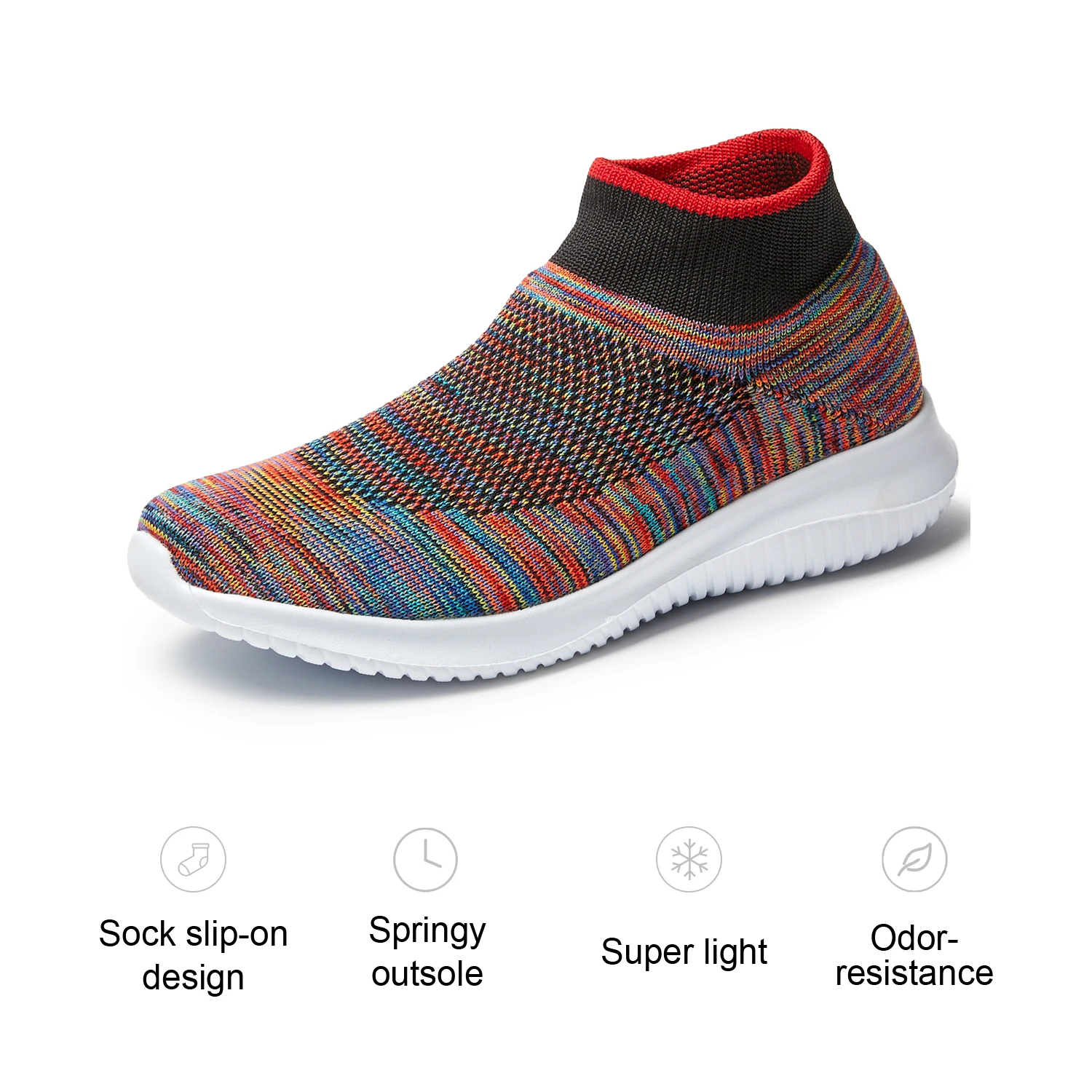 

Women's Walking Athletic Shoes Breathable Knit Slip On Sneakers