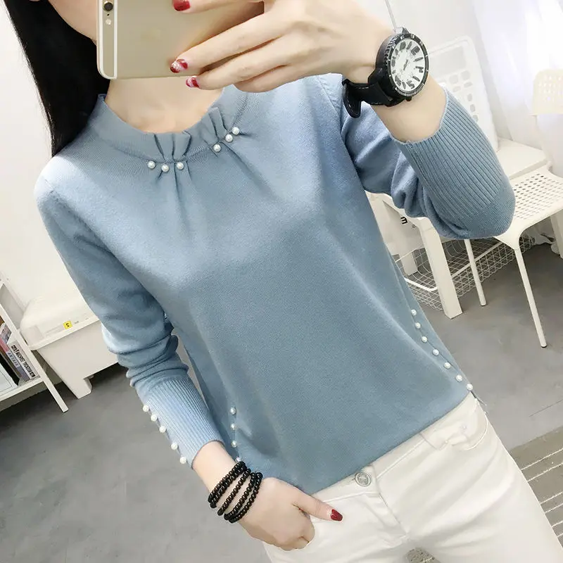 

Women's plus Size Knit Low Waist Jersey Long-Sleeved Upper Garment Sweater for Autumn and Winter Women Pullover