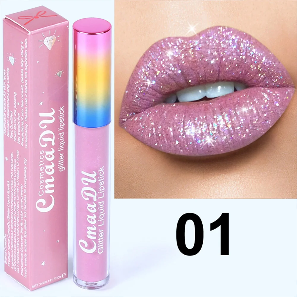

6 Colors Flash Lip Loss Diamond Shimmer Glitter Matte To Glitter Liquid Lipstick Waterproof Star Pearl Colour Lip Gloss Lipstick
