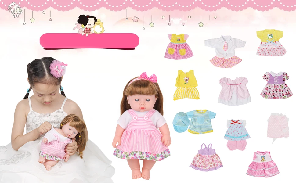 6suits no doll E Розовая Одежда для куклы для детей 12-14 лет, Одежда для кукол, одежда для девочек, оригинальная Роскошная Одежда нашего поколения, 6 стилей, Одежда для кукол 12-14 дюймов - Цвет: 6suits no doll E