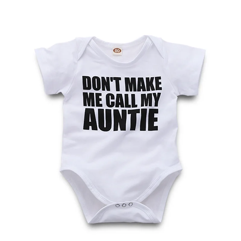 Летний Боди для новорожденных с надписью Don't Make Me Call My Auntie боди короткими