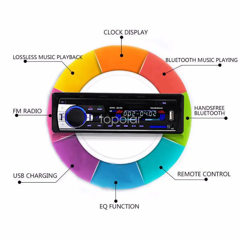 1 DIN 12 в автомобильный стерео FM радио Bluetooth MP3 плеер аудио Поддержка Bluetooth телефон USB/SD MMC порт автомобильное радио в тире
