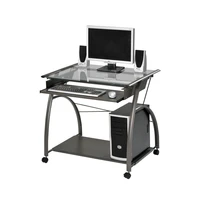 32x24x30 inch vincent computer desk in pewter pc laptop table with keyboard tray roller for home useus w