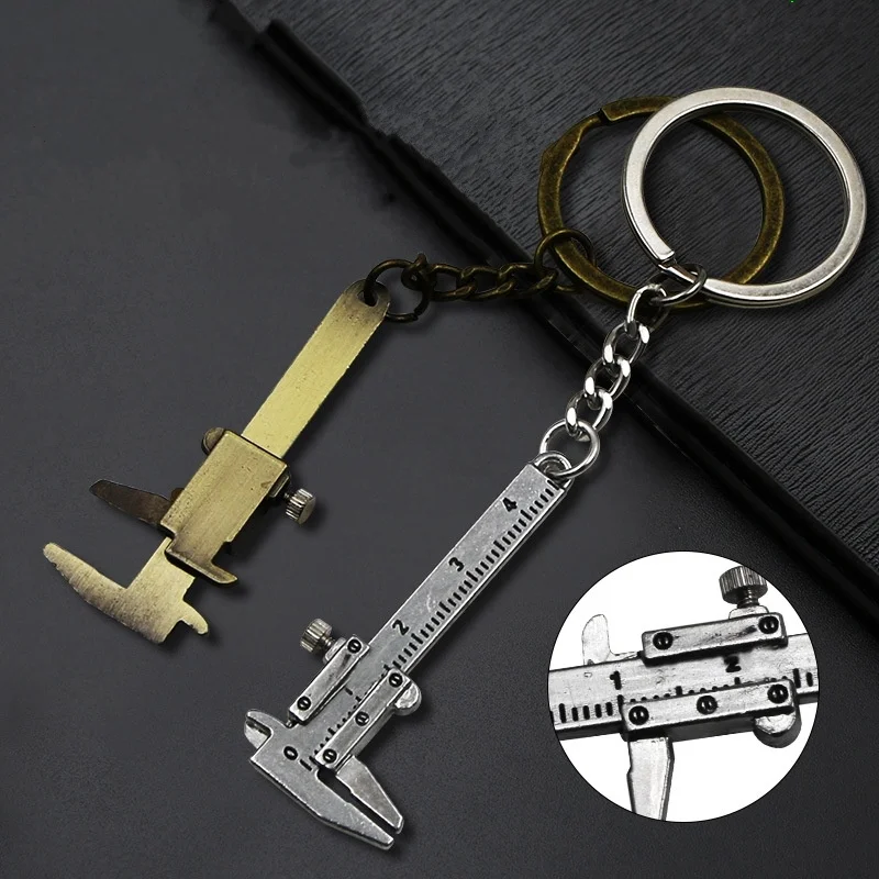 

Брелок для ключей с нониусом, портативный измерительный калибр 4 см, кольцо для ключей из цинкового сплава