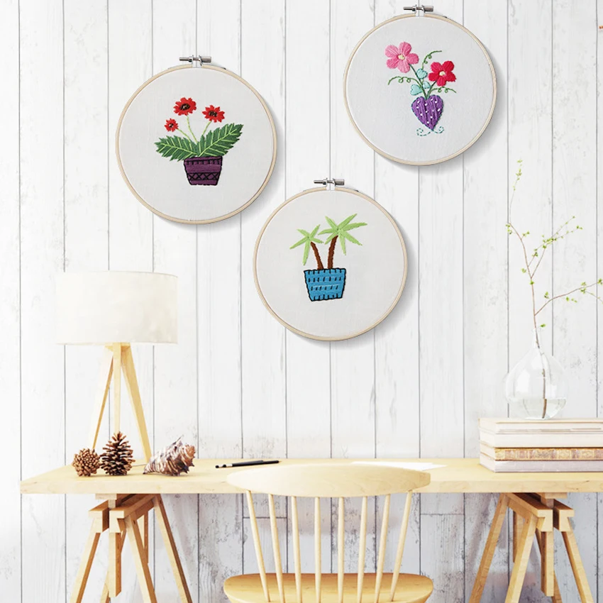 Шикарная вышивка 1 комплект ручная работа новичок творческий цветок с рамкой для