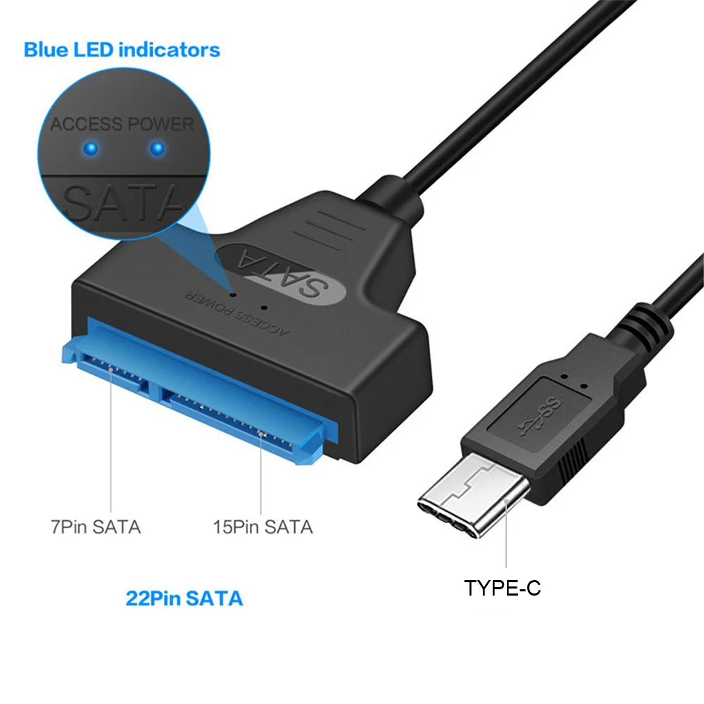 

22 Pin USB 3,0 Sata кабель для 2,5-дюймового SSD SATA 3 кабеля Sata к USB 3,0 адаптер до 6 Гбит/с Поддержка внешнего жесткого диска