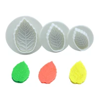 rose leaf plunger 3pcs fondant decorating sugar craft mold cutter cake decorating pastry cookie cake tools baking accessories