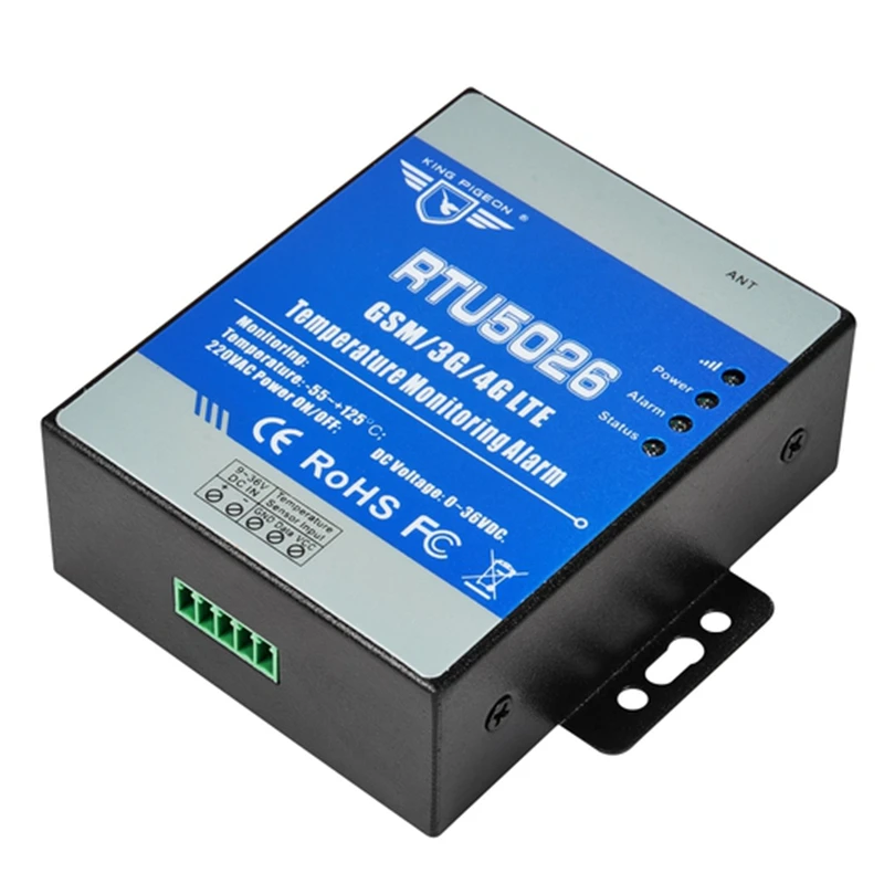 4G LTE RTU Modbus TCP Gateway AC/DC Power Status Temperature Monitoring Alarm System Support Remote Reset Reboot RTU5026 EU Plug |